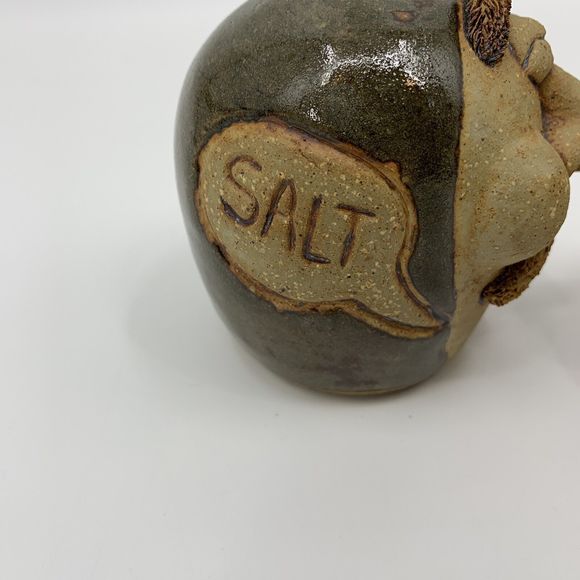 Vintage cat jarosz pottery funny face pottery 3D Salt Pepper Shakers 1984 - Picture 7 of 16